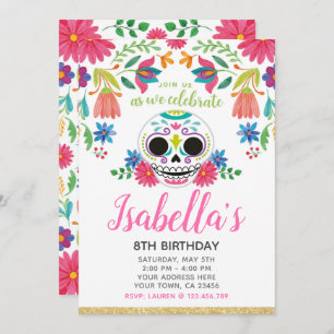 Invitación de Dia de los Muertos Birthday