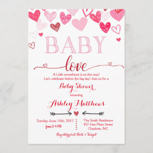 Invitación de día de San Valentín Baby Shower