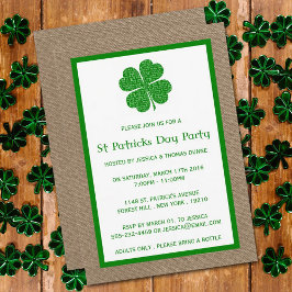 Invitación de Día de Shamrock & Burlap St. Patrick