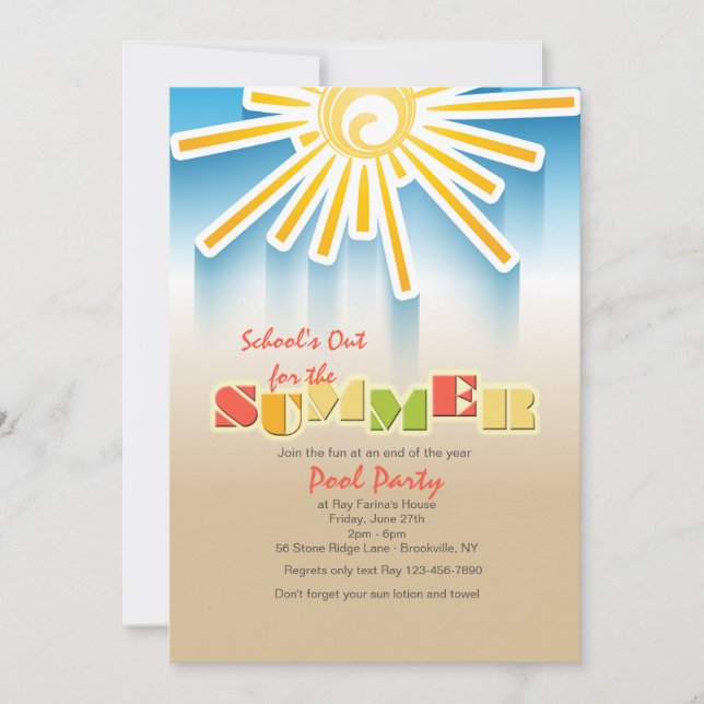 Invitación de día soleado (Anverso)