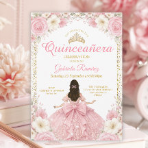 Invitación de Diadema Dorada Rosa Beige Acuarela