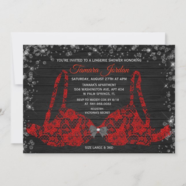 Invitación de diamante a la ducha de la Bra Linger (Anverso)
