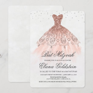 Invitación de diamante de vestido de brillo de Bat