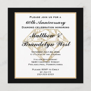 Invitación de diamante del 60º aniversario