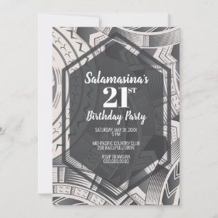 Invitación de diamante en blanco y negro Tatau