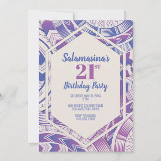 Invitación de diamantes morados y azules de Tatau