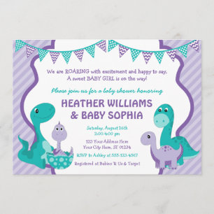 Invitación de Dinosaur Baby Shower con sobres