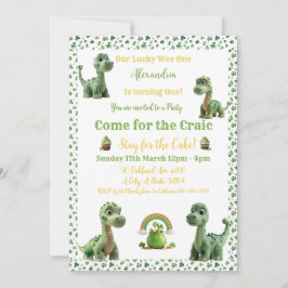 Invitación de dinosaurio afortunado de San Patrici