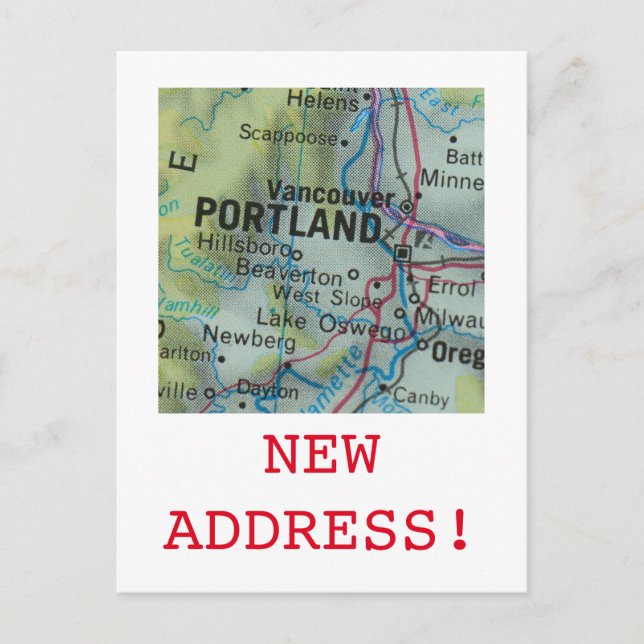 Invitación de dirección nueva de Portland (Anverso)