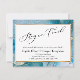 Invitación de direcciones nuevas con tinta azul y