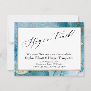 Invitación de direcciones nuevas con tinta azul y