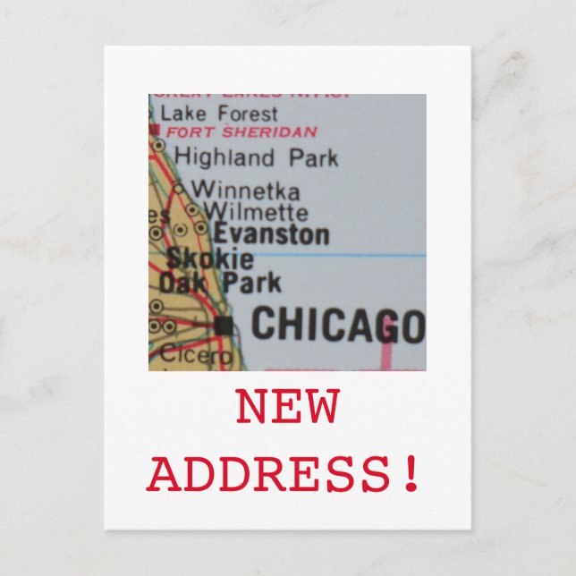 Invitación de direcciones nuevas de Chicago (Anverso)