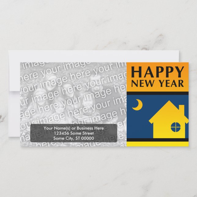 invitación de direcciones nuevas de feliz año nuev (Anverso)