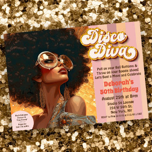 Invitación de Disco Étnico Afroamericano de los 70