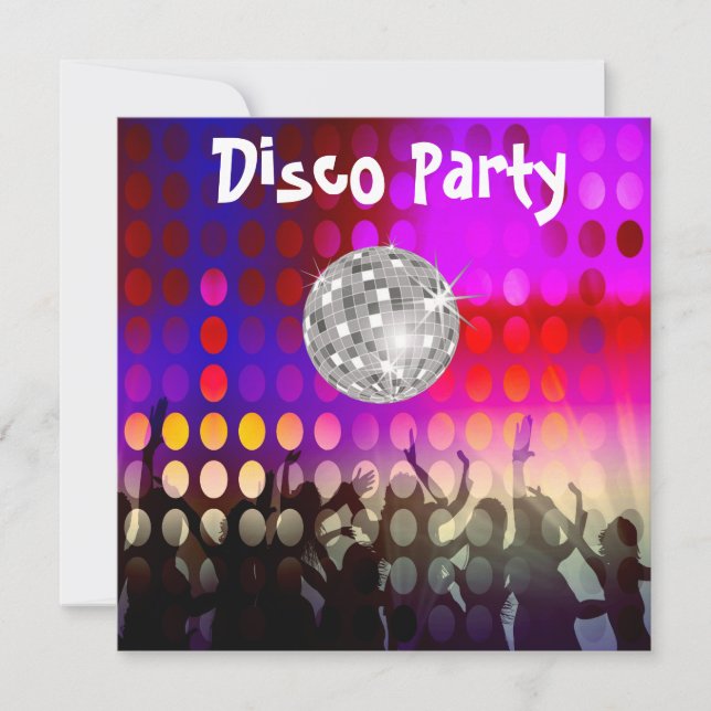 Invitación de Disco Party (Anverso)