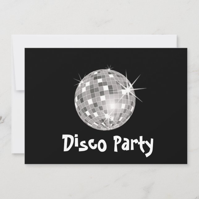 Invitación de Disco Party (Anverso)