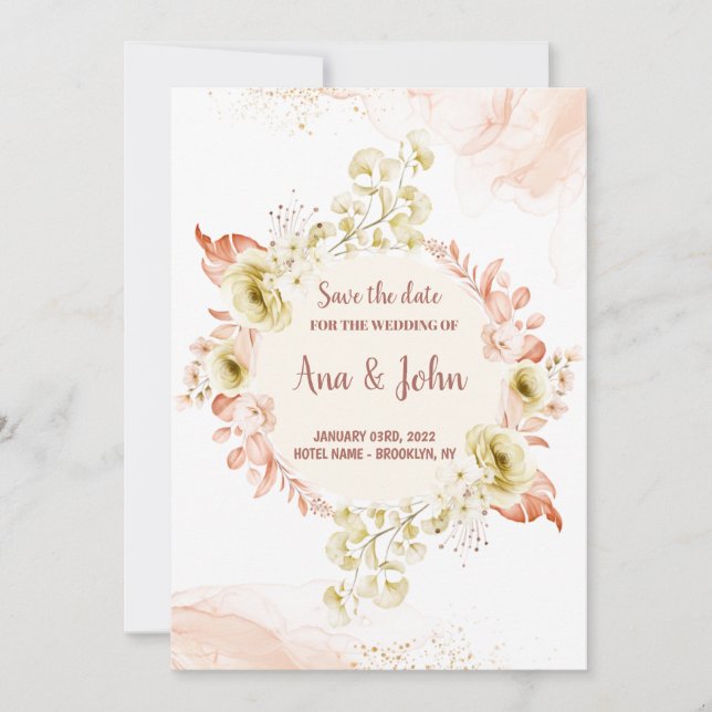 invitación de diseño boda (Anverso)