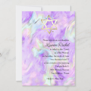 Invitación de diseño de teñido en morado para Bat