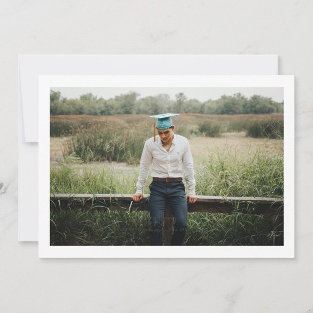 Invitación de diseño moderno fotográfico bordeado (Anverso)