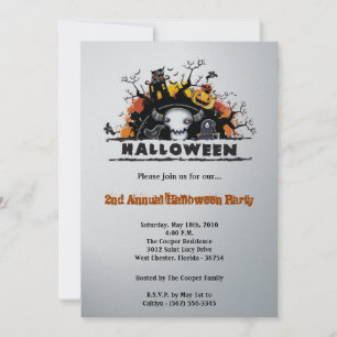 Invitación de disfraces de Halloween en casa de 5