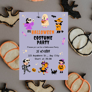 Invitación de disfraz lindo para fiesta de Hallowe