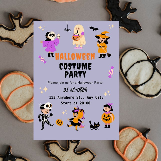 Invitación de disfraz lindo para fiesta de Hallowe (Subido por el creador)