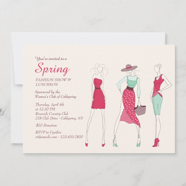 Invitación de Diva de la Moda (Anverso)