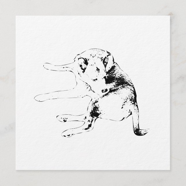 Invitación de diversión de cachorro (Anverso)