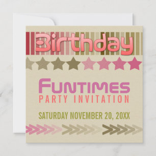 Invitación de diversión de cumpleaños