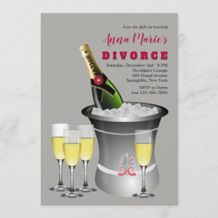 Invitación de divorcio para celebración de champán