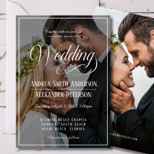 Invitación de doble cara de boda de fotos