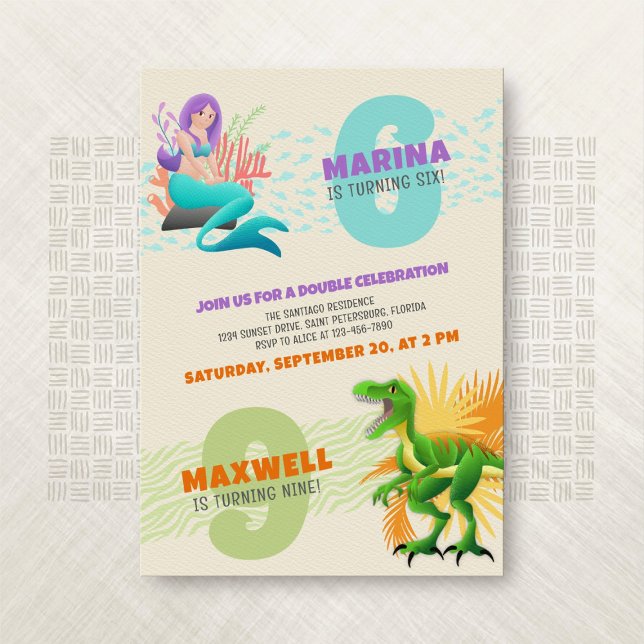 Invitación de doble cumpleaños a la junta de dinos (Subido por el creador)