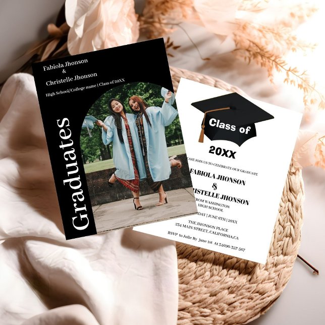 invitación de doble graduación del guión minimalis (Subido por el creador)