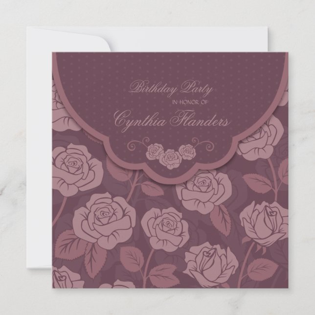 Invitación de Doblez de Rosa (Anverso)
