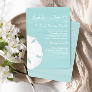 Invitación de Dólar de Arena de Acuarela para Boda