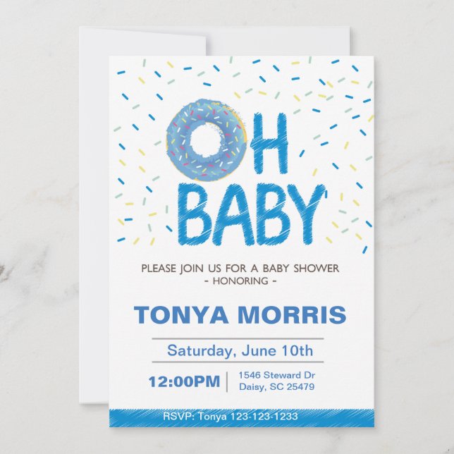 Invitación de Donut Baby Shower (Anverso)