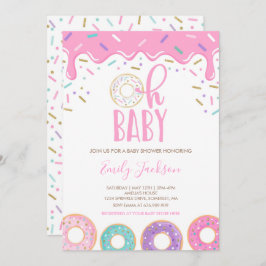 Invitación de Donut Baby Shower Oh Bebé Ducha Donu