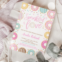 Invitación de Donut Baby Sprinkle con Amor