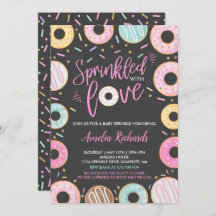 Invitación de Donut Baby Sprinkle con Amor