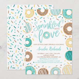 Invitación de donut baby sprinkle con amor