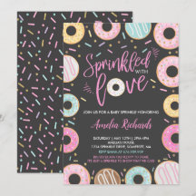 Invitación de Donut Baby Sprinkle Rociada Con Amor