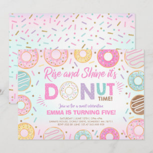 Invitación de Donut Levántate y Brilla Es Hora de 