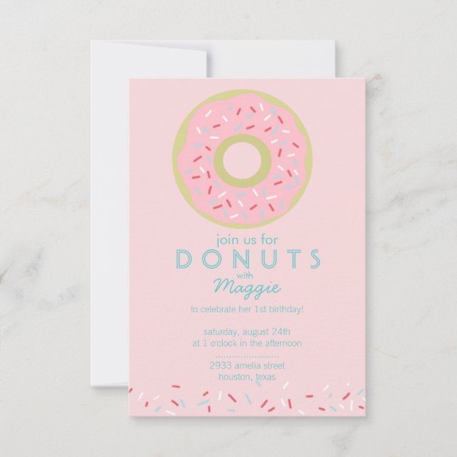 Invitación de Donut Party (Anverso)