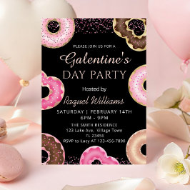 Invitación de Donuts para Fiesta de Galentine's Da