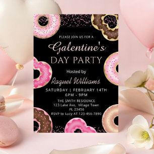 Invitación de Donuts para Fiesta de Galentine's Da