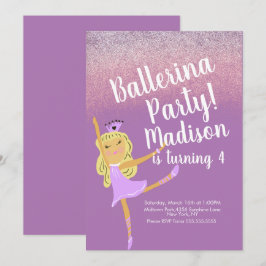 Invitación de doodle de fiesta de bailarina linda