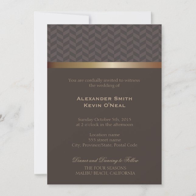 Invitación de dos Bodas de Grooms-Gay (Anverso)