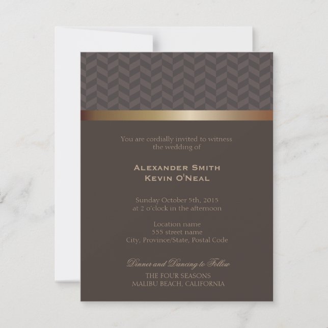 Invitación de dos Bodas de Grooms-Gay (Anverso)