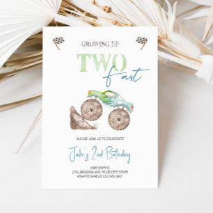 Invitación de dos camiones de montura verde de luz