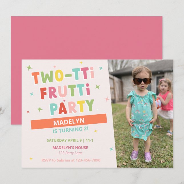 Invitación de dos días a Chica por Frutti (Anverso / Reverso)